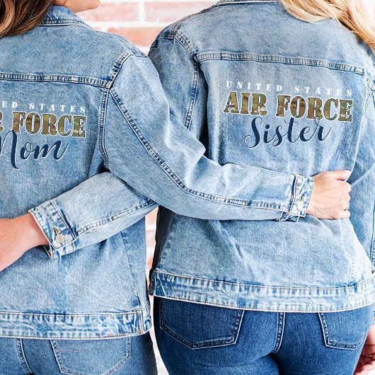 空軍シスターギフトI軍隊カモフラージュUSAF デニムジャケット