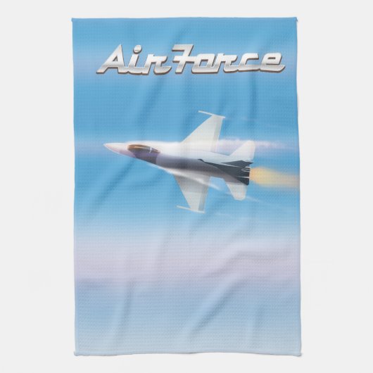 空軍ジェットポスター キッチンタオル (縦)