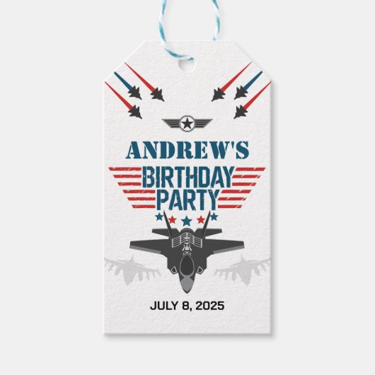 空軍ジェット戦闘機パイロット誕生日 ギフトタグ (正面)