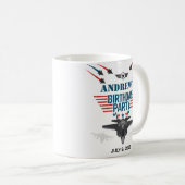 空軍ジェット戦闘機パイロット誕生日 コーヒーマグカップ (正面右)