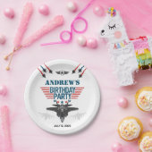 空軍ジェット戦闘機パイロット誕生日 ペーパープレート (パーティー)