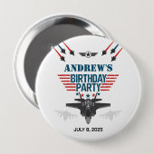 空軍ジェット戦闘機パイロット誕生日 缶バッジ (正面&裏面)
