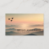 空軍スタイルカード – 山の上をジェット戦闘機 名刺 (正面)