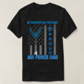空軍パパ私の娘はあなたの背の米国国旗F Tシャツ (デザイン正面)