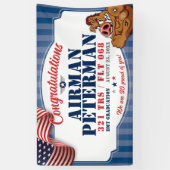 空軍卒業321 TRSワーストッグスマスコット3x5' 横断幕 (縦)