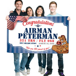 空軍卒業321 TRSワーストッグスマスコット3x5' 横断幕