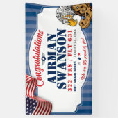 空軍卒業322 TRSイーグルズマスコット3x5' 横断幕 (縦)