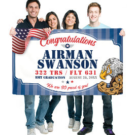 空軍卒業322 TRSイーグルズマスコット3x5' 横断幕