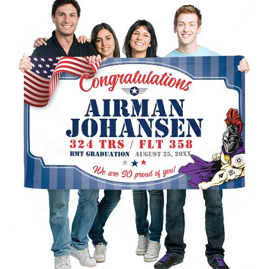 空軍卒業324 TRS騎士マスコット3x5' 横断幕