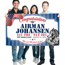 空軍卒業331 TRSウルフパックマスコット3x5' 横断幕