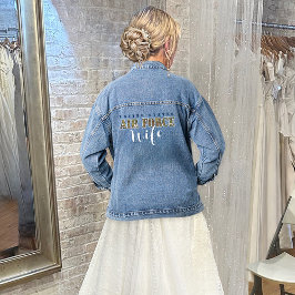空軍妻のギフト結婚I軍隊カモフラージュ デニムジャケット