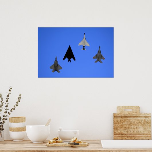 空軍戦闘機ジェット形成 ポスター (キッチン)