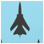 空軍戦闘機ジェット黒のパターン（スカイブルー） ファブリック (クローズアップ)