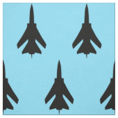 空軍戦闘機ジェット黒のパターン（スカイブルー） ファブリック (見本)