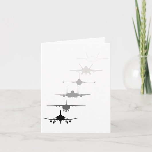 空軍戦闘機ジェットF-4 F-111 F-15 F-16 F-22 F- カード (正面)