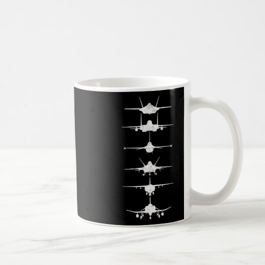 空軍戦闘機ジェットF-4 F-111 F-15 F-16 F-22 F- コーヒーマグカップ (右)