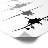 空軍戦闘機ジェットF-4 F-111 F-15 F-16 F-22 F- ポスター (角)