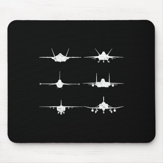 空軍戦闘機ジェットF-4 F-111 F-15 F-16 F-22 F- マウスパッド (正面)