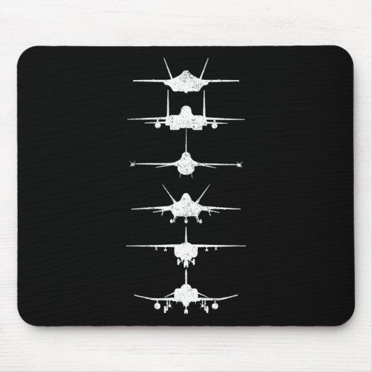 空軍戦闘機ジェットF-4 F-111 F-15 F-16 F-22 F- マウスパッド (正面)