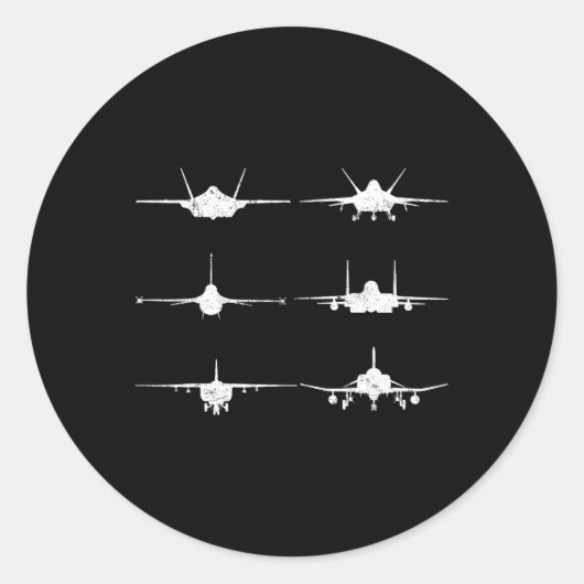 空軍戦闘機ジェットF-4 F-111 F-15 F-16 F-22 F- ラウンドシール (正面)