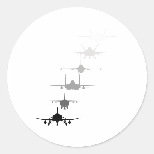 空軍戦闘機ジェットF-4 F-111 F-15 F-16 F-22 F- ラウンドシール (正面)