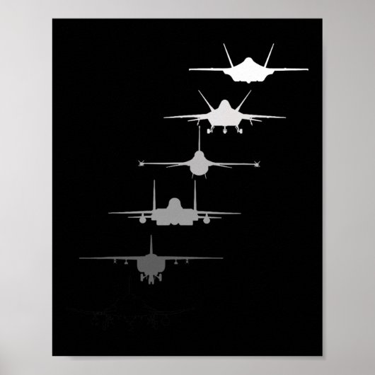 空軍戦闘機 F-4 F-111 F-15 F-16 F-22 F- ポスター (正面)