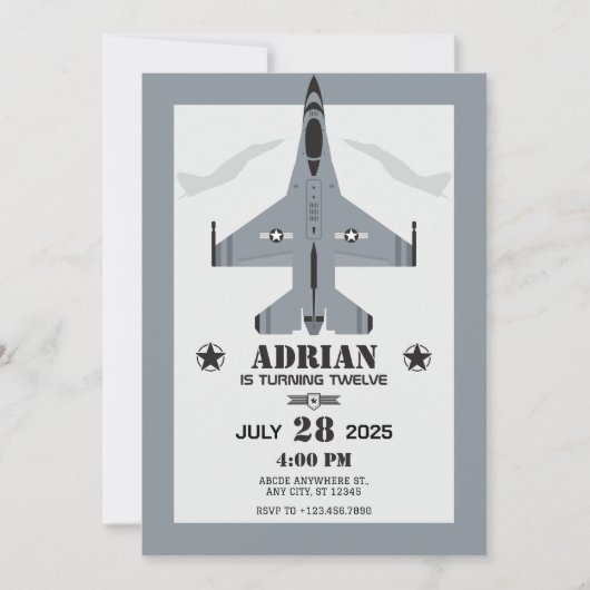 空軍機の誕生日 招待状 (正面)