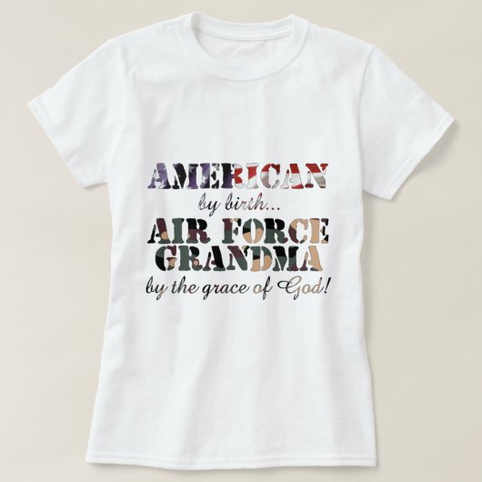 空軍祖母の神の恩寵 Tシャツ (デザイン正面)