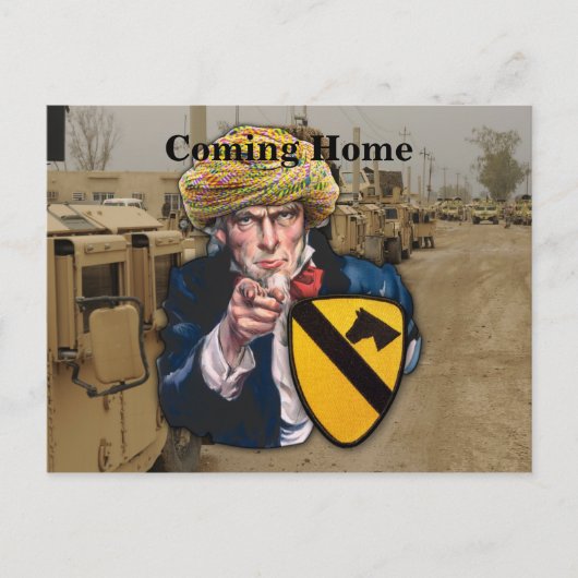 空軍第1騎兵師団イラク・パッチ ポストカード (正面)