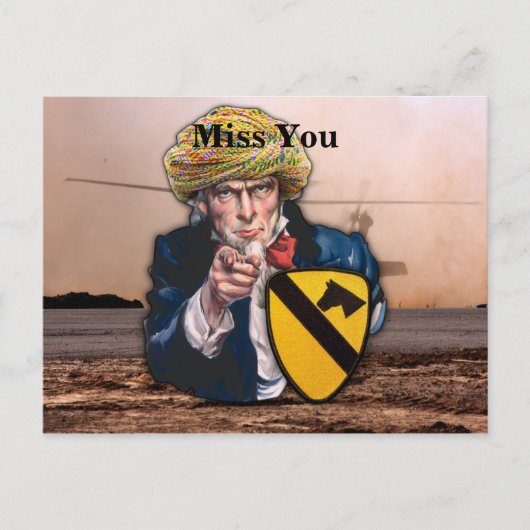 空軍第1騎兵師団イラク・パッチ ポストカード (正面)