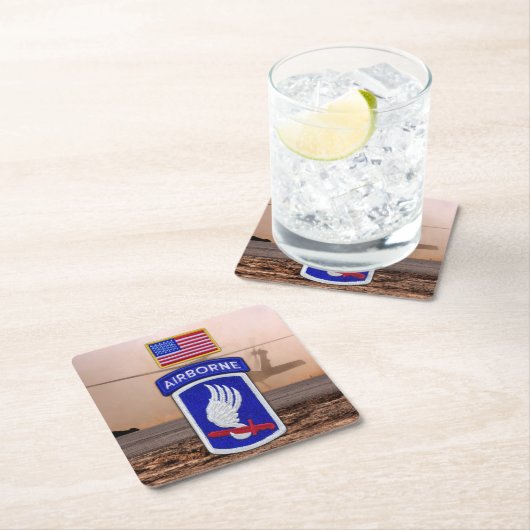 空軍第173空軍兵士の退役軍人ビーツコースター スクエアペーパーコースター (インサイチュ)