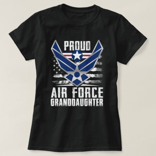 空軍誇りを持った孫娘US空軍ミリタール Tシャツ (デザイン正面)