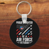 空軍誇りを持った退役軍人の娘 キーホルダー (正面)