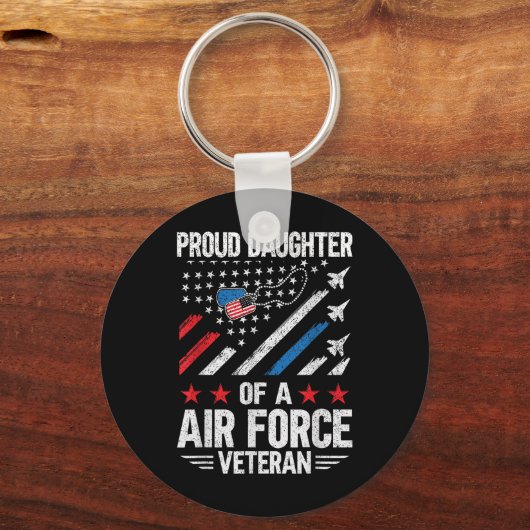 空軍誇りを持った退役軍人の娘 キーホルダー (正面)