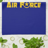 空軍軍隊スター金ゴールド キッチンタオル (折り畳み)