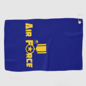 空軍軍隊スター金ゴールド ゴルフタオル (横)