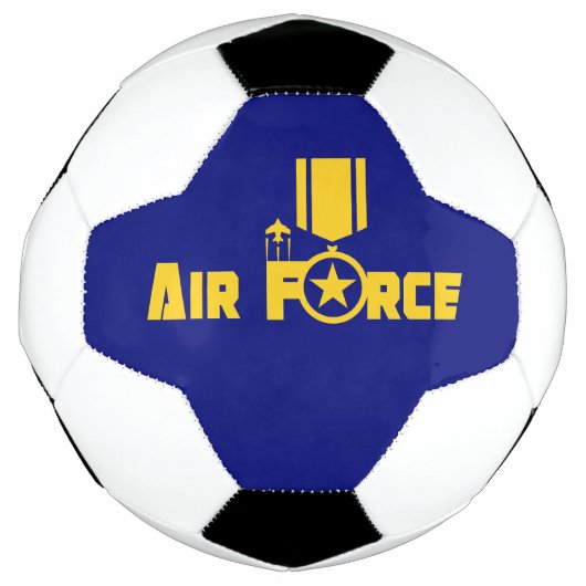 空軍軍隊スター金ゴールド サッカーボール (正面)