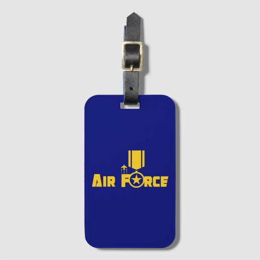 空軍軍隊スター金ゴールド ラゲッジタグ (正面縦)