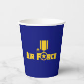 空軍軍隊スター金ゴールド 紙コップ (正面)