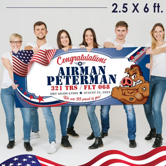 空軍BMT卒業321 TRSワーストッグス軍隊 横断幕