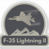 空軍F35ジェット戦闘機 シール (正面)