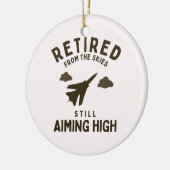 空退職した空おもしろい空軍退職ことわざ セラミックオーナメント (左)