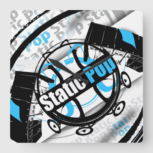 空電のポップ・アートのな時計 スクエア壁時計 (正面)