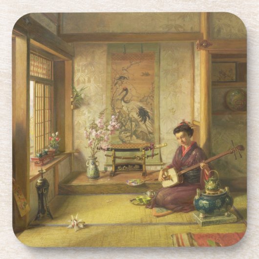 空電Shuttlecock (キャンバスの油) コースター (正面)