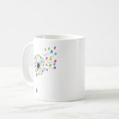 空飛ぶかわいいクマのタンポポの花 コーヒーマグカップ (正面左)