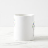 空飛ぶかわいいクマのタンポポの花 コーヒーマグカップ (中央)