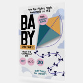 空飛ぶかわいい飛行機 赤ちゃん歓迎会 アクリルサイン (傾斜)