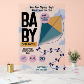 空飛ぶかわいい飛行機 赤ちゃん歓迎会 アクリルサイン (ウェディング)