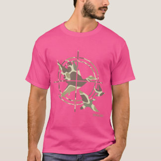 空飛ぶアヒル狩猟カモフラージュ迷彩アヒルハンティング  Tシャツ