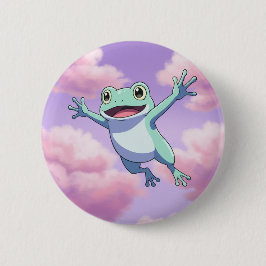 空飛ぶカエル 缶バッジ